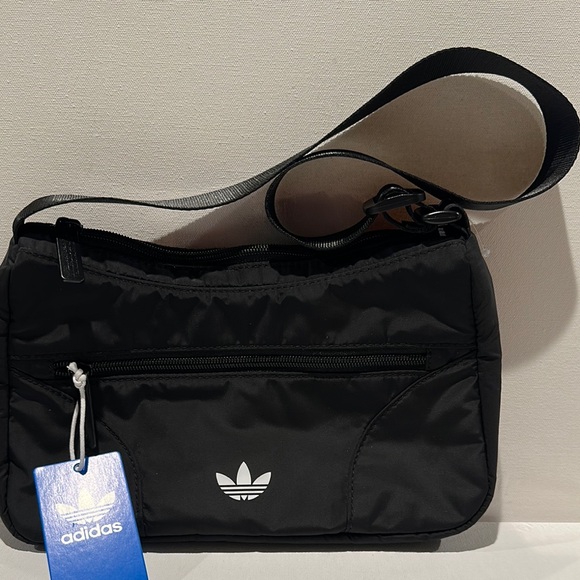 NWT Adidas Classic Black Shoulder Bag the adjustable strap. Size: W12”x H7”x D3” - Picture 1 of 10
